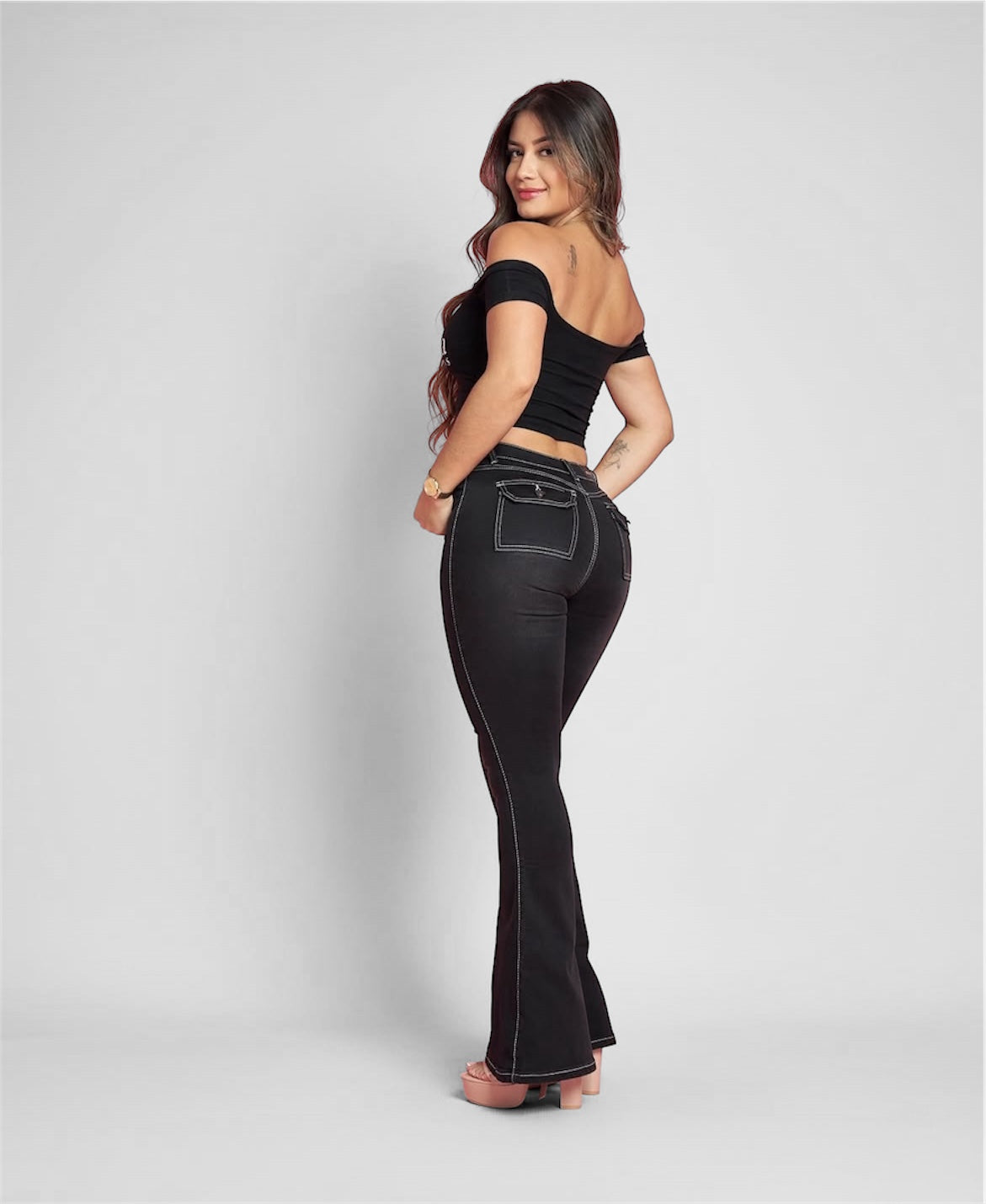 Flare jeans Zoe Negro