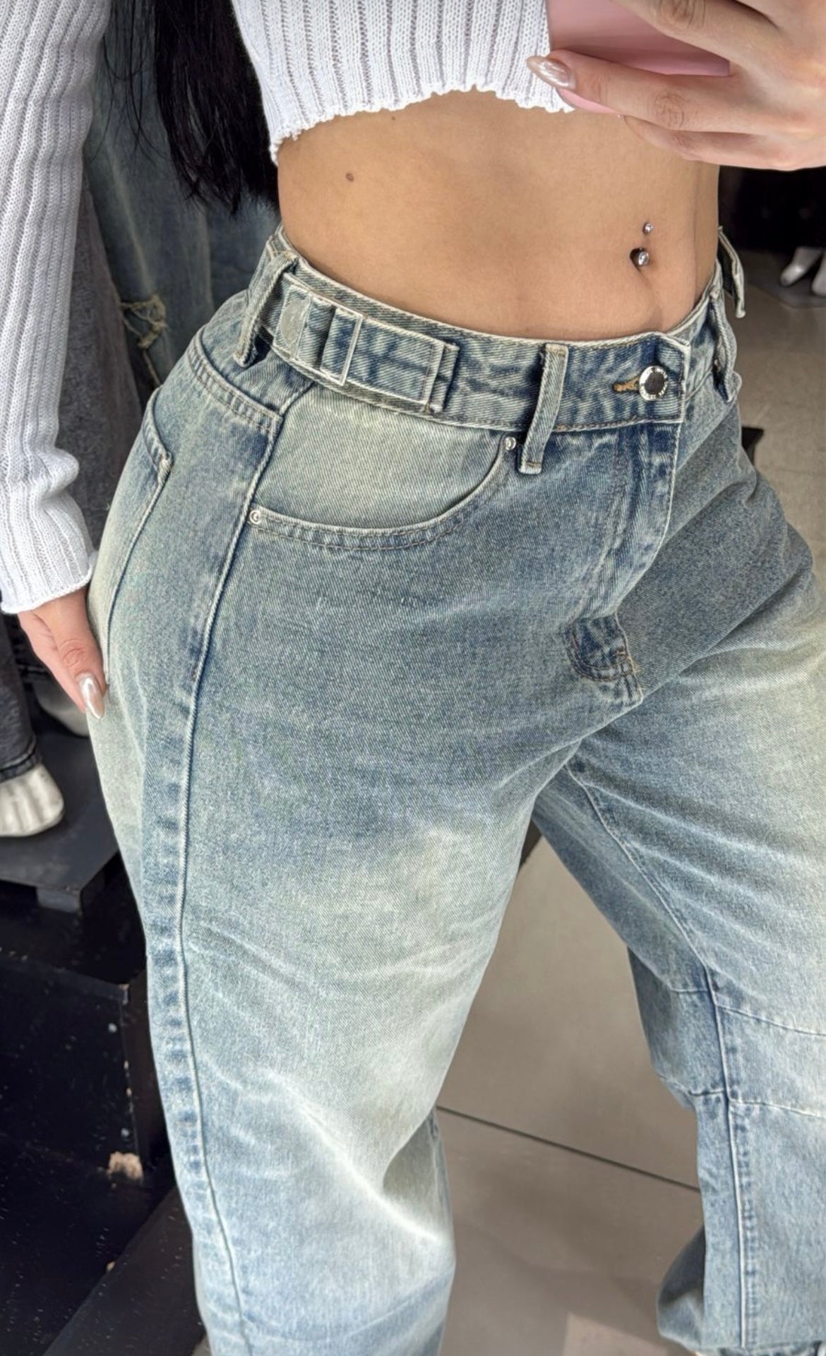 Baggy jeans celeste