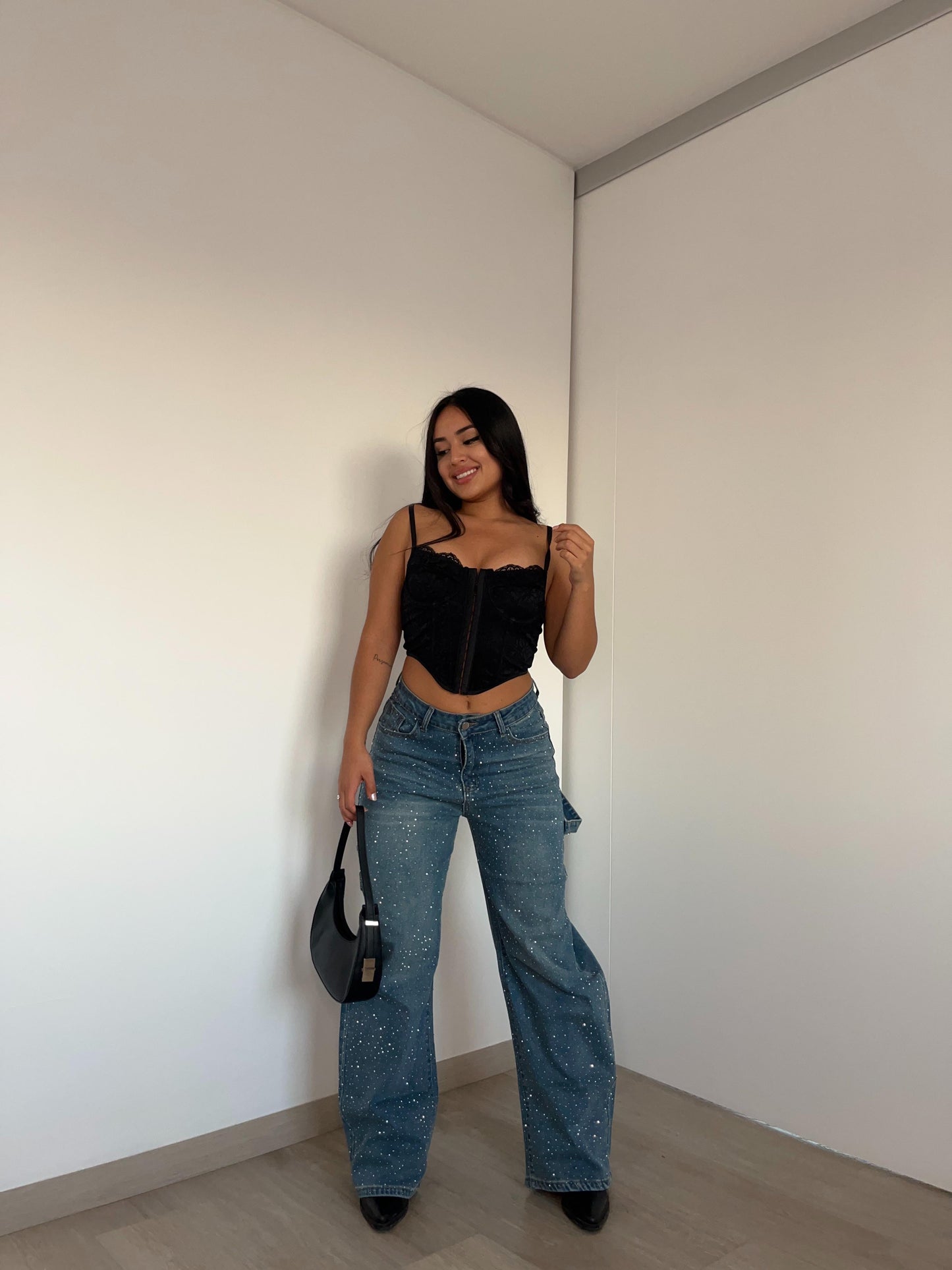 Baggy azul brillos