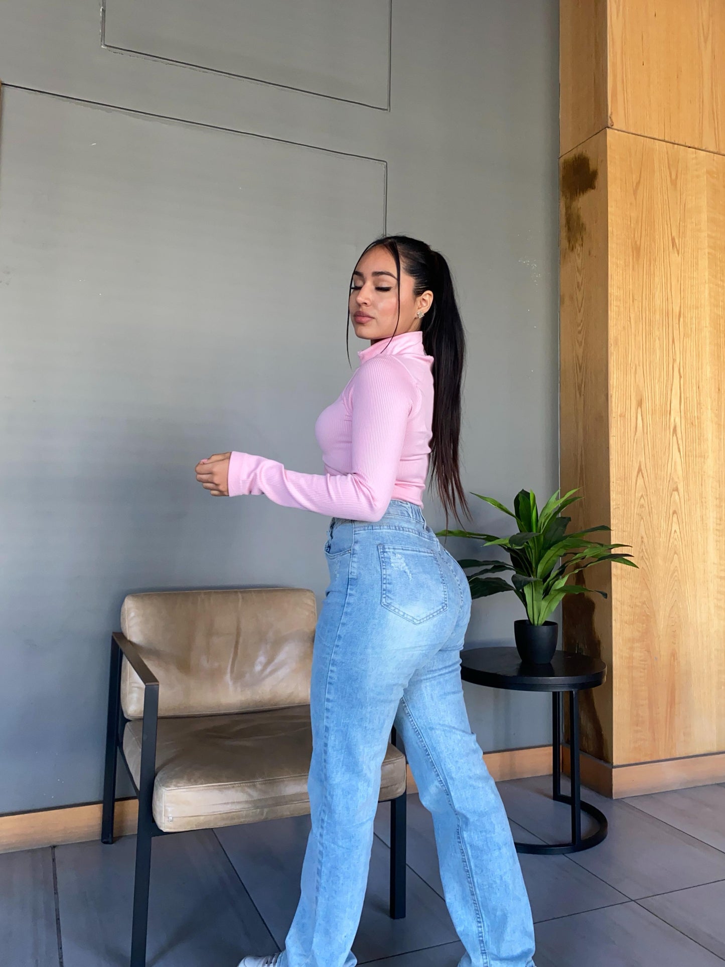 Jeans straight celeste
