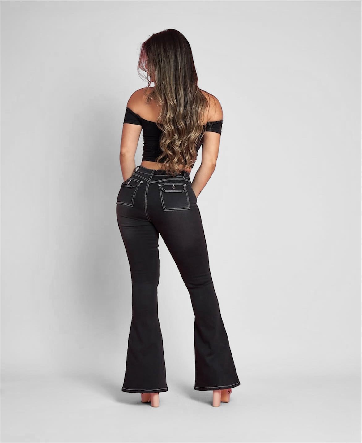 Flare jeans Zoe Negro
