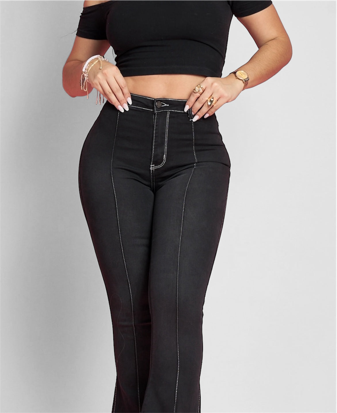 Flare jeans Zoe Negro
