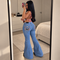 Flare jeans buterfly