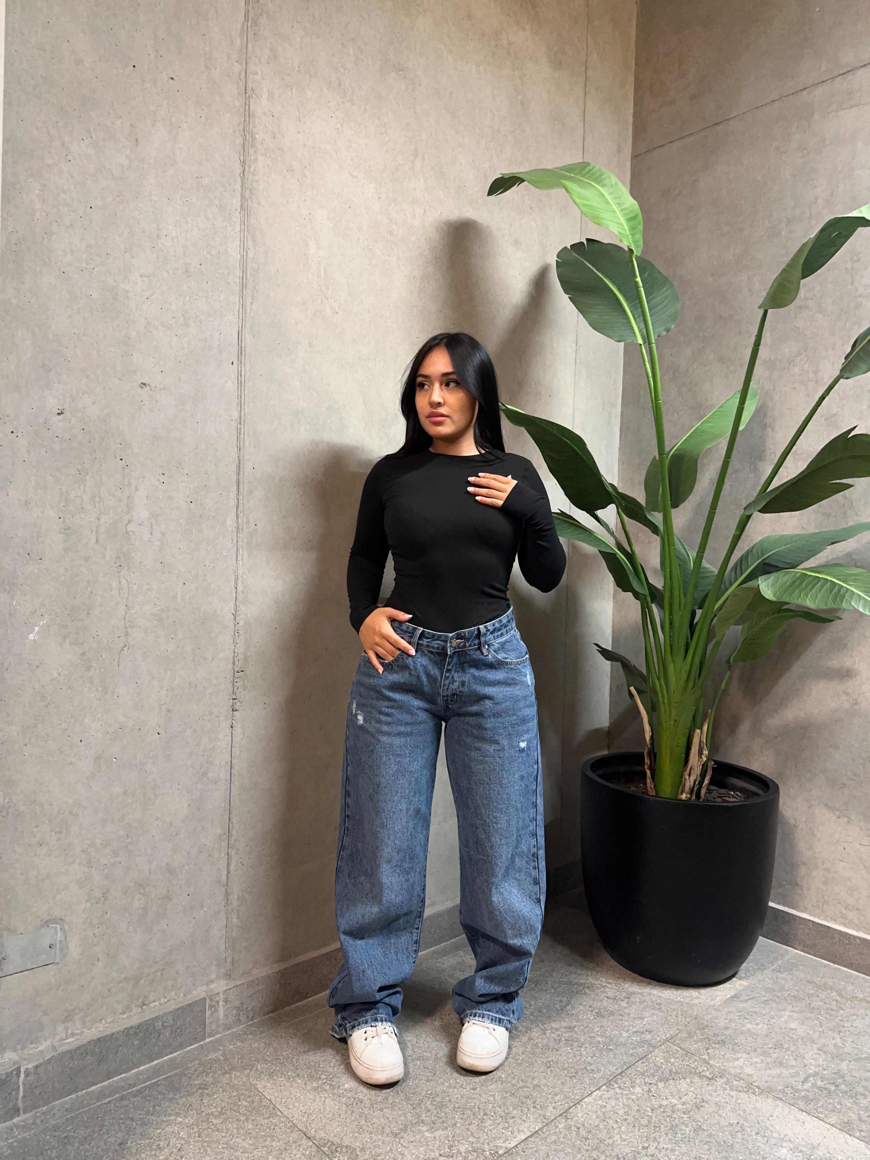 Jeans low rise azul