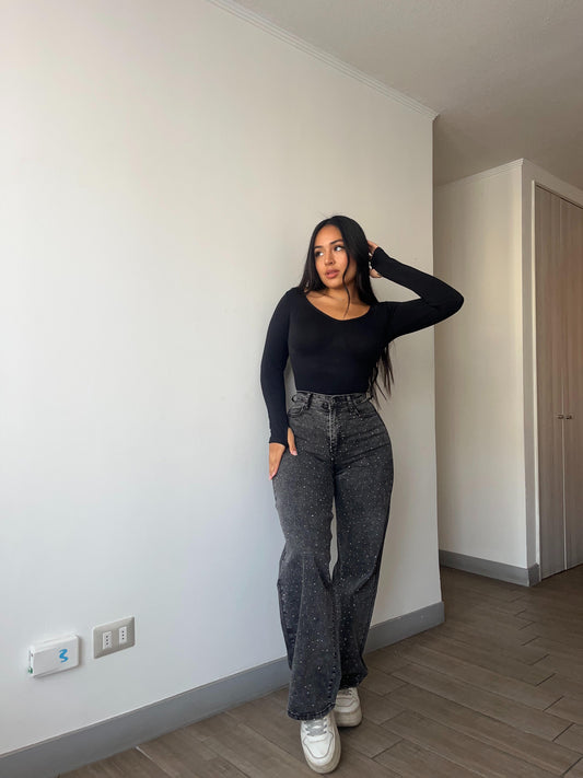 Wide leg brillos gris