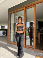 Flare jeans Y2K negro