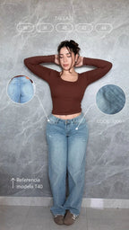 Jeans low rise celeste