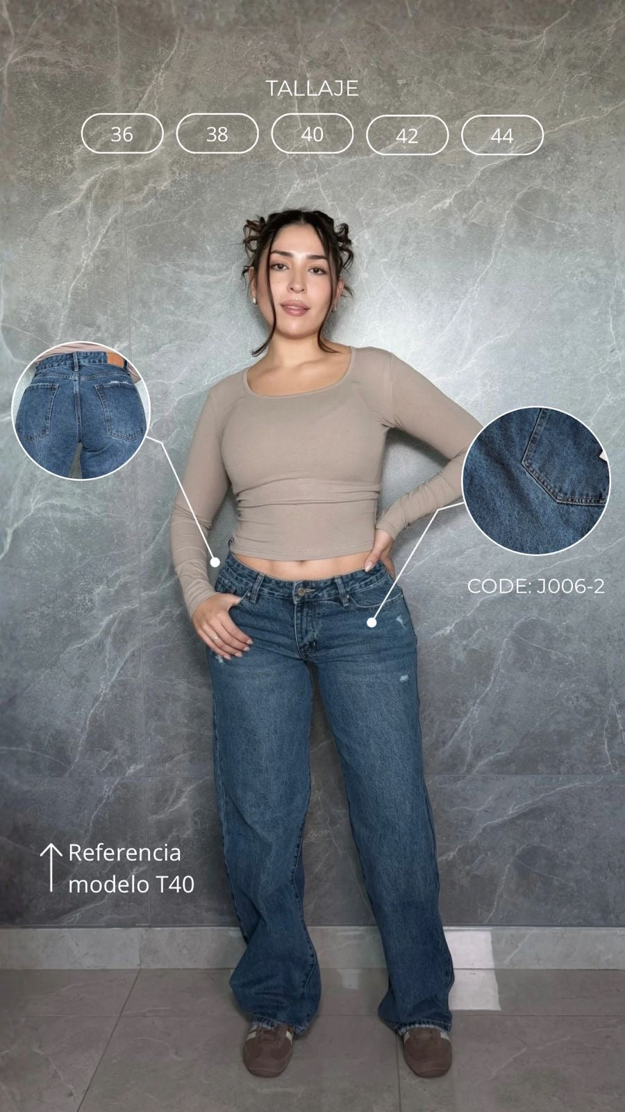 Jeans low rise azul