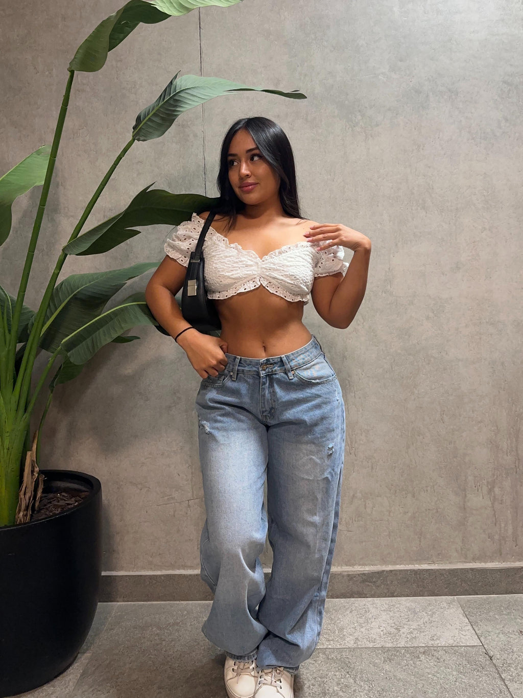 Jeans low rise celeste