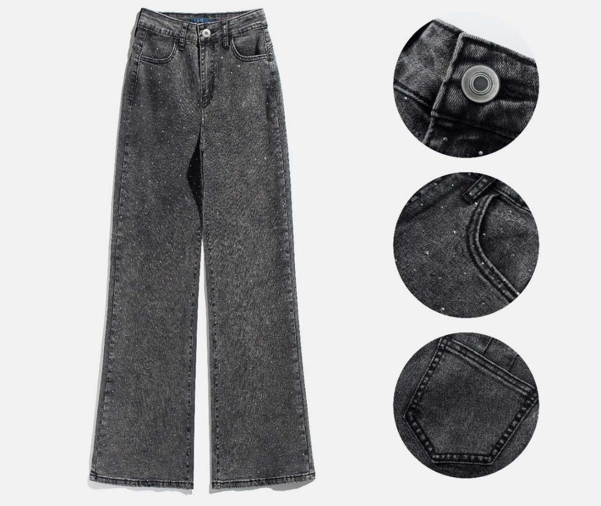 Wide leg brillos gris