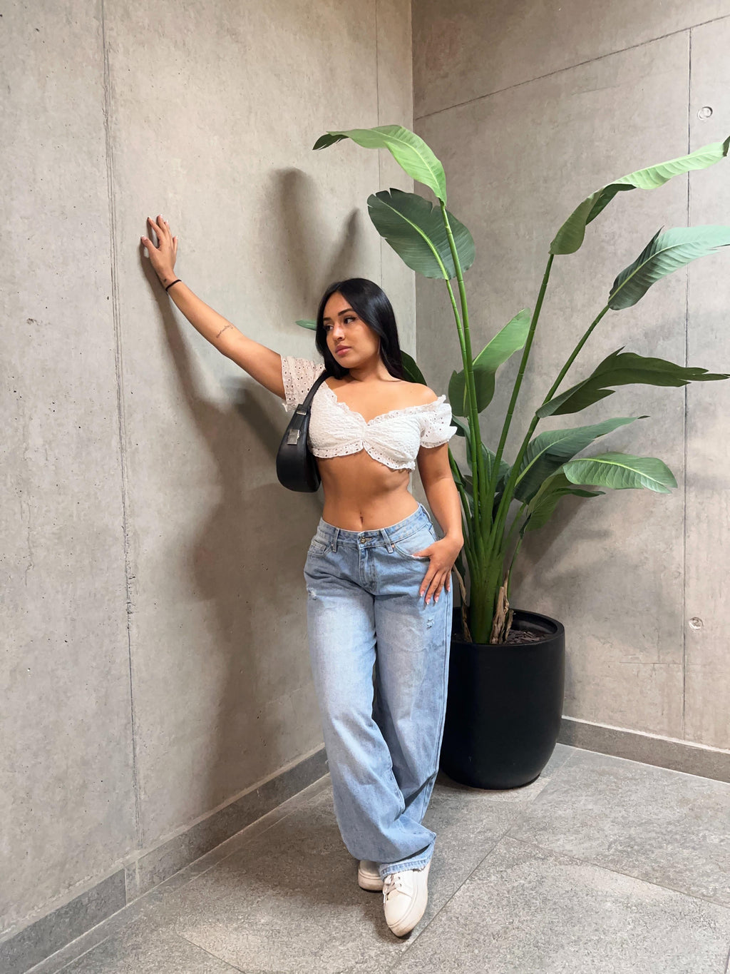 Jeans low rise celeste