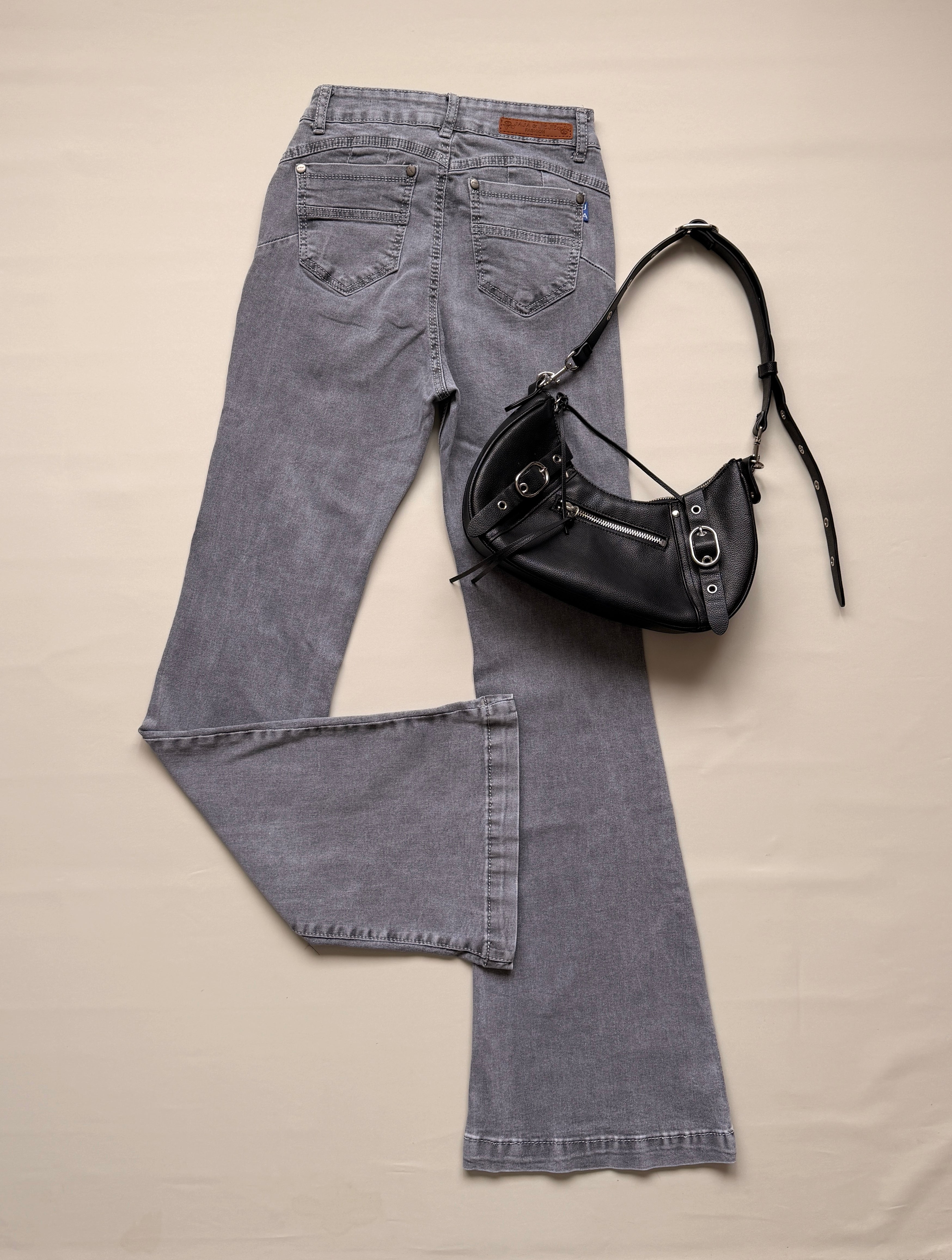 Flare jeans gris