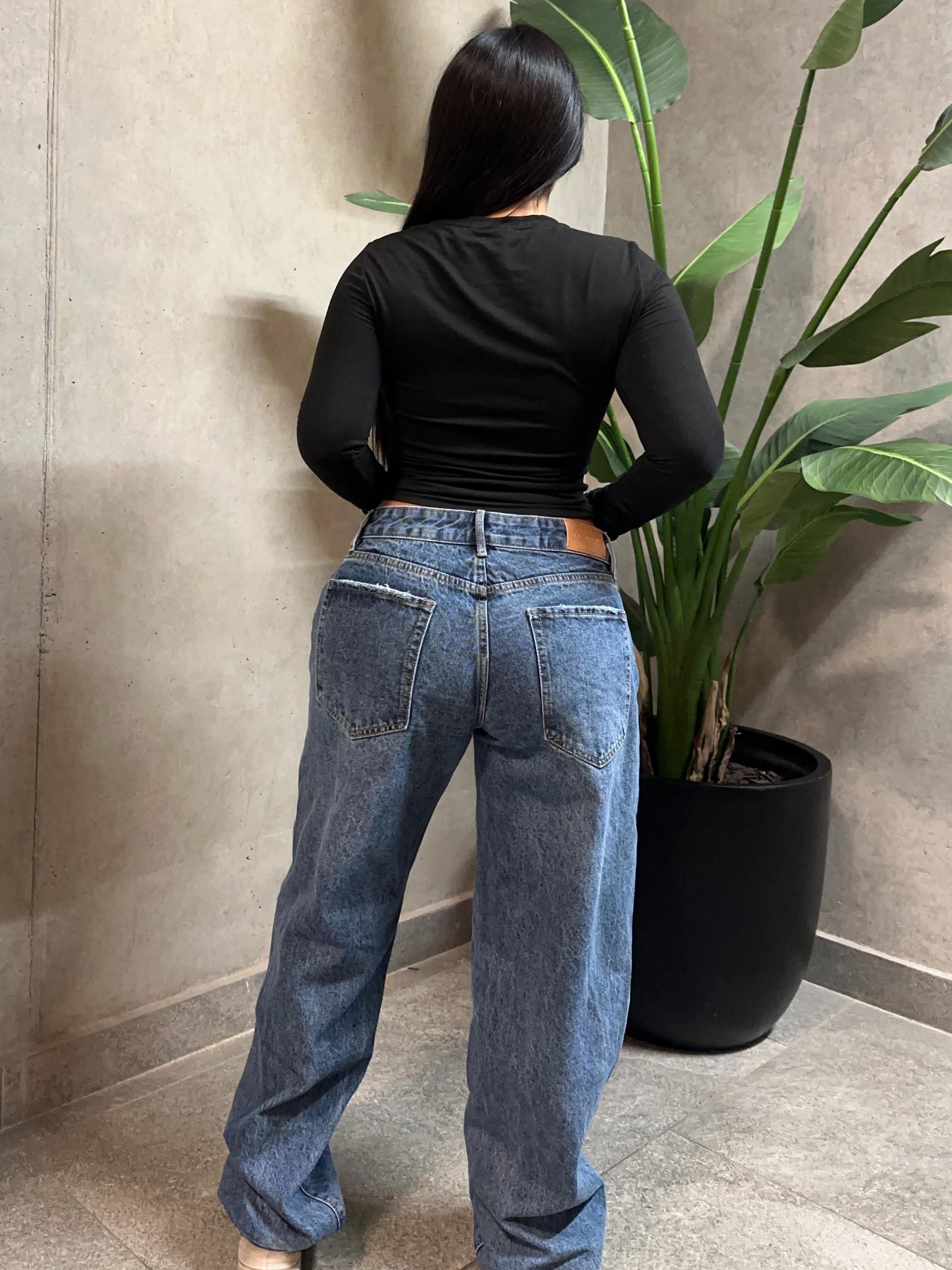 Jeans low rise azul