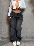 Jeans low rise Negro