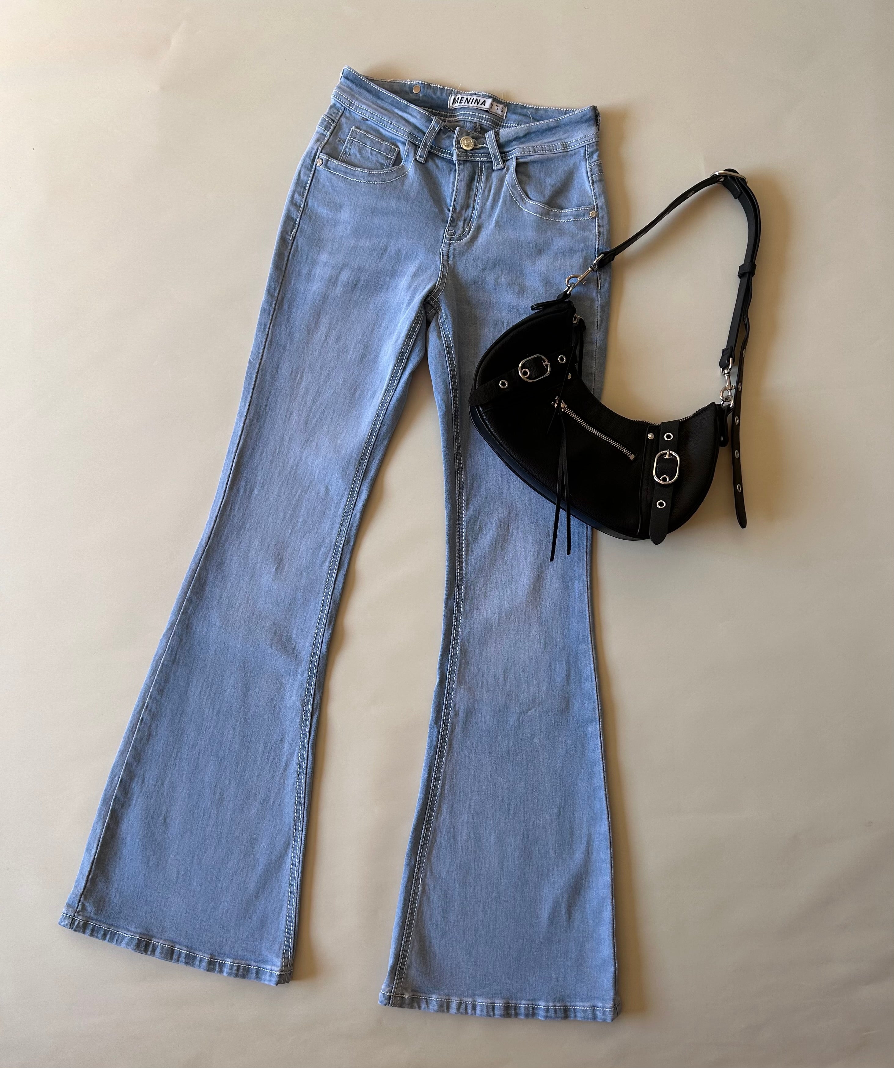 Flare jeans Y2k celeste