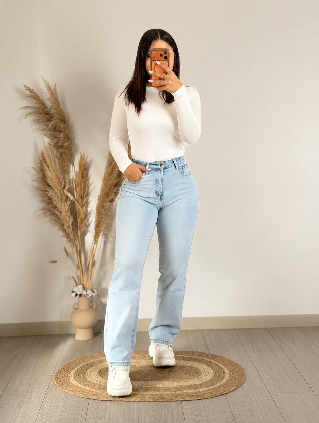 Jeans straight celeste