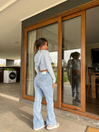 Flare jeans Y2k celeste
