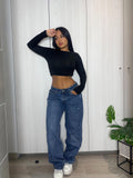 Jeans low rise azul
