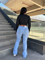 Flare jeans Y2k celeste