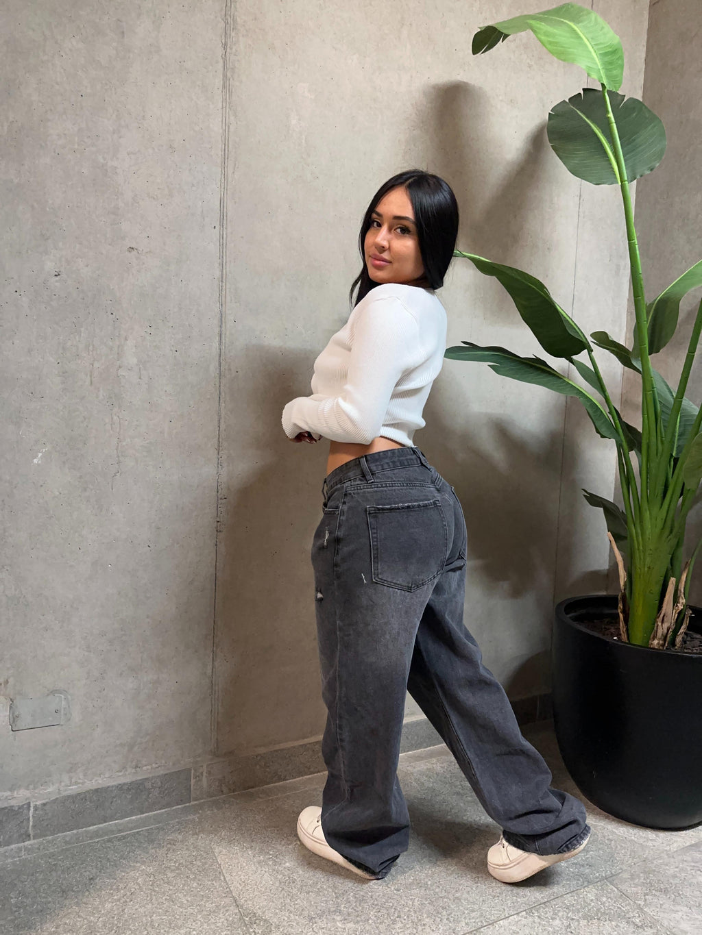 Jeans low rise Negro