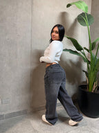 Jeans low rise Negro