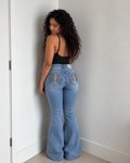 Flare jeans cross