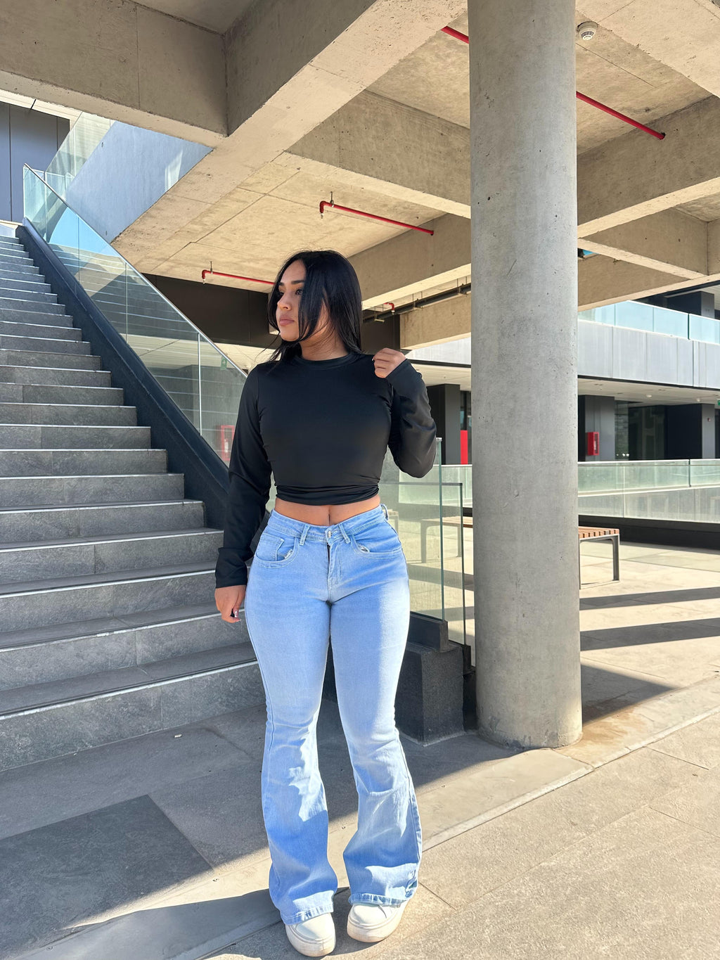 Flare jeans Y2k celeste