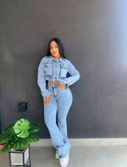 Flare jeans brillos
