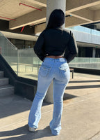 Flare jeans Y2k celeste