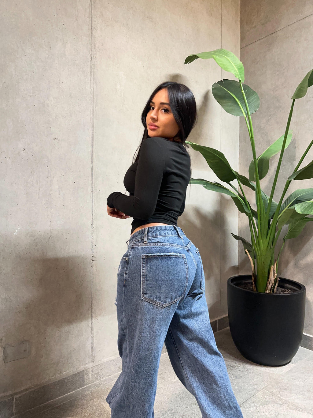 Jeans low rise azul