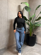 Jeans low rise azul
