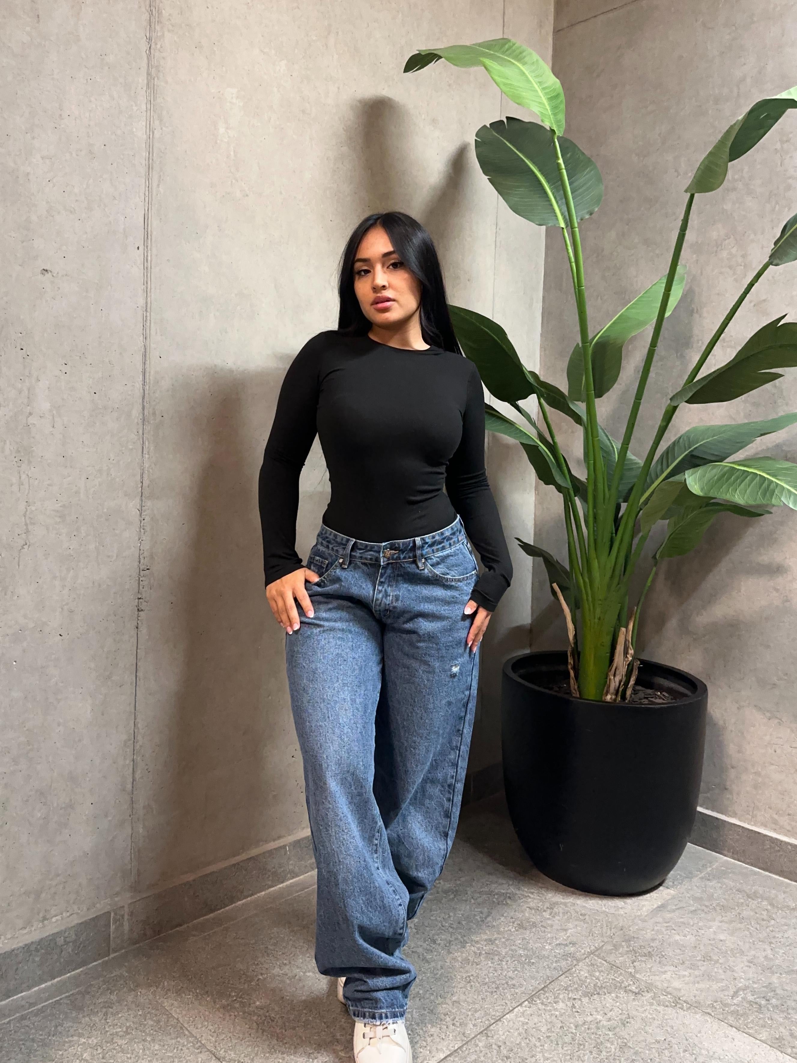 Jeans low rise azul