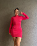 Vestido rib cuello alto
