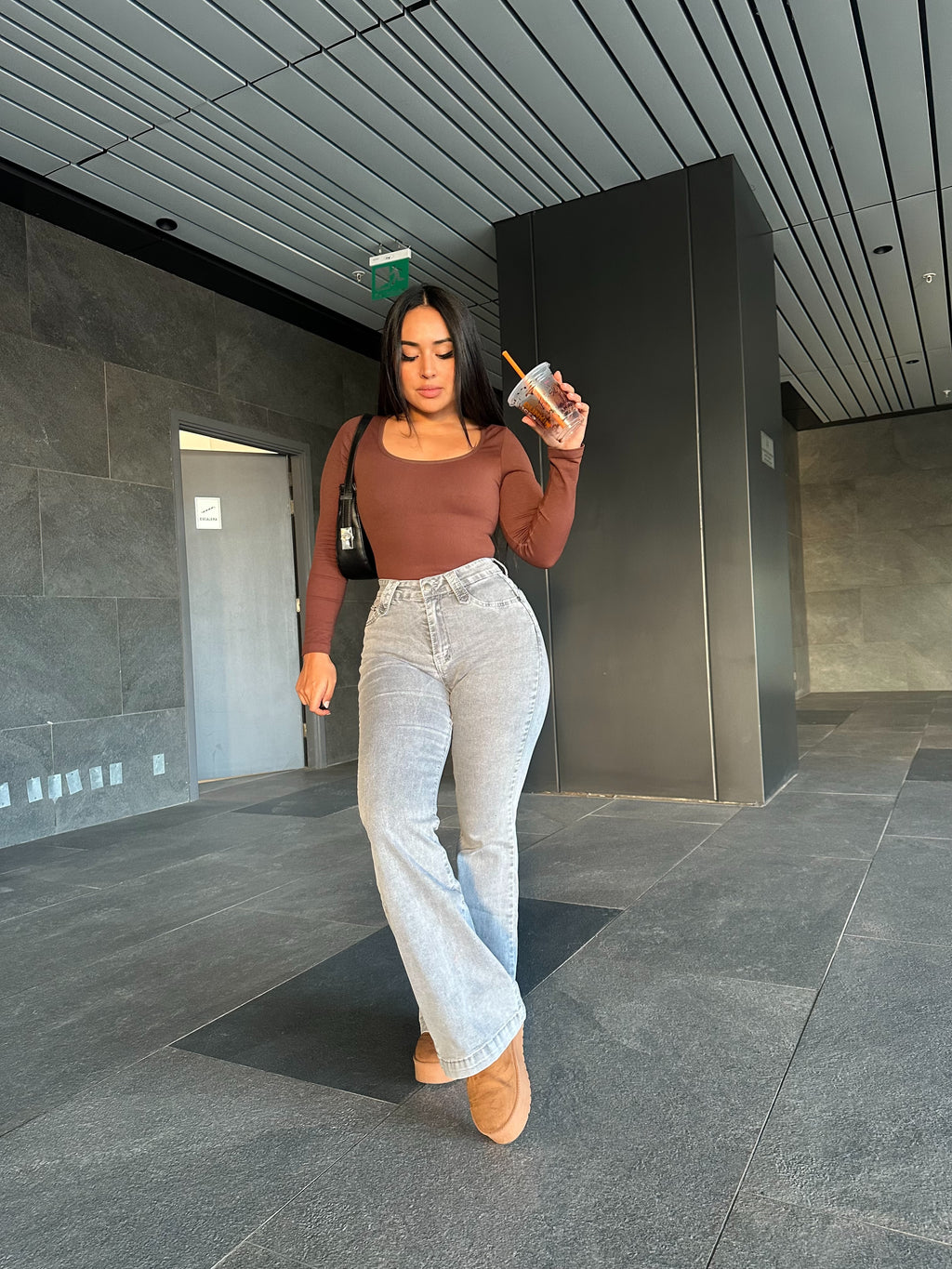 Flare jeans gris