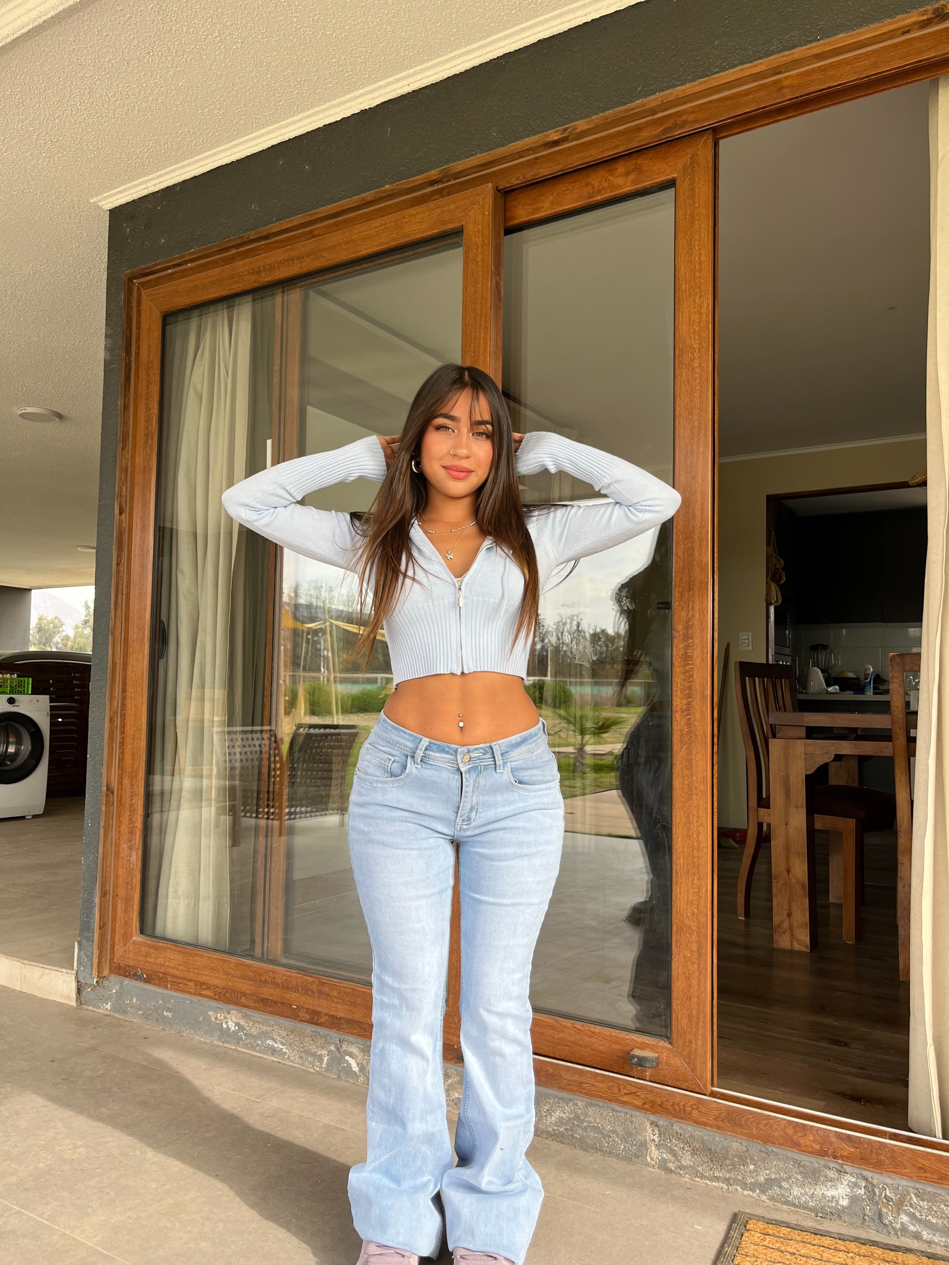 Flare jeans Y2k celeste