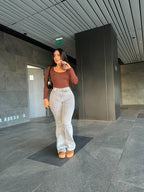 Flare jeans gris