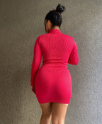 Vestido rib cuello alto