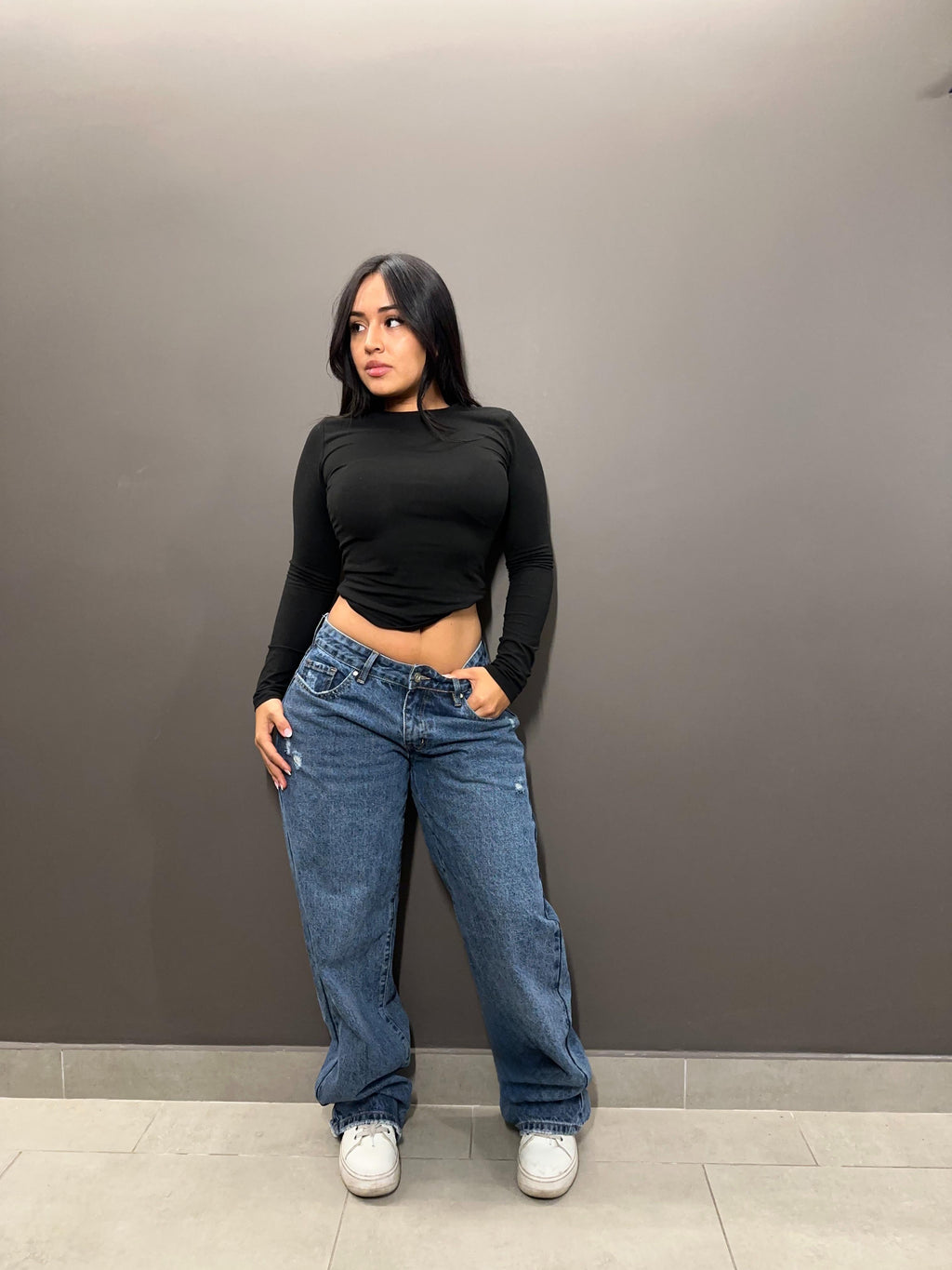 Jeans low rise azul