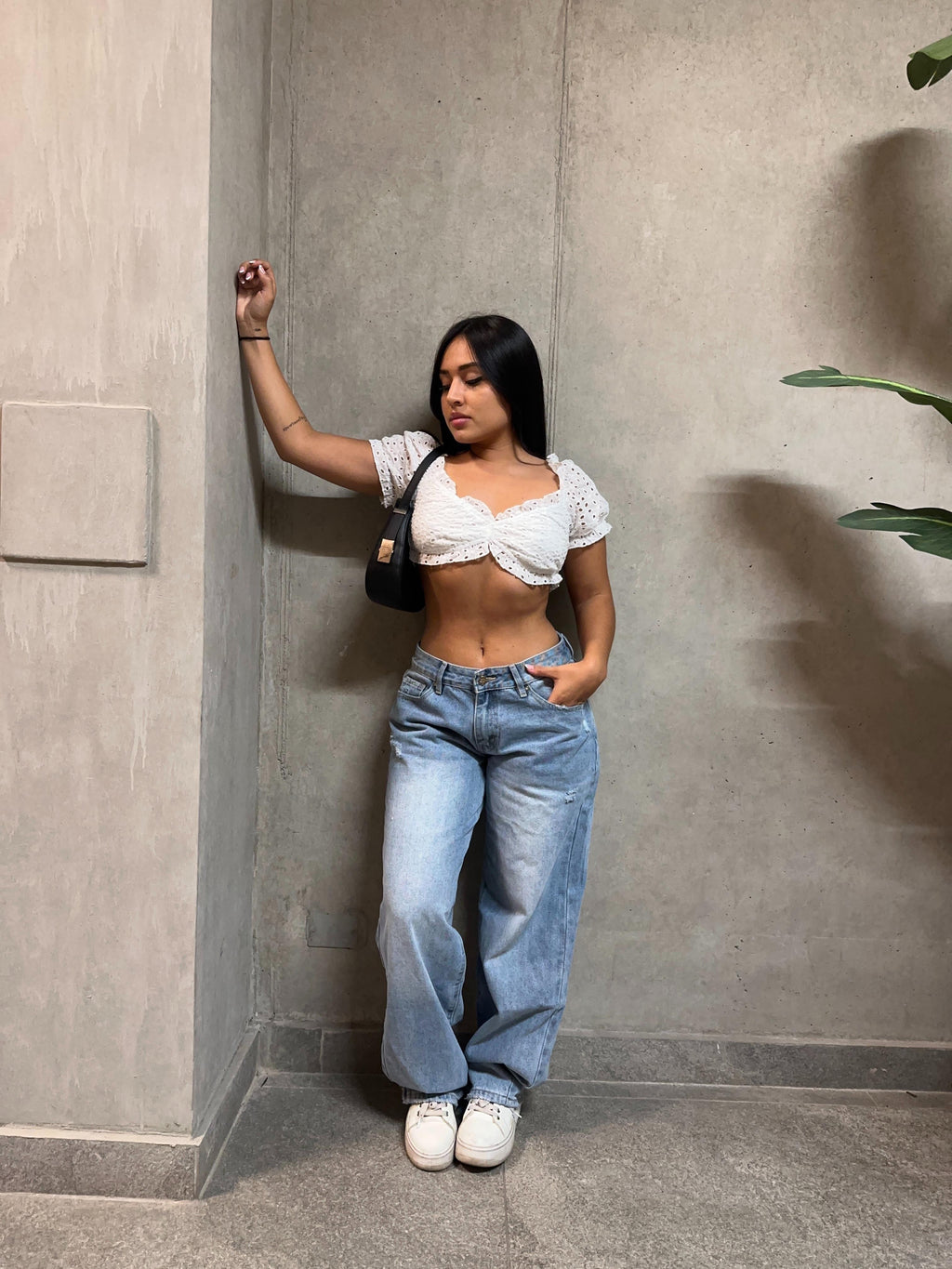 Jeans low rise celeste