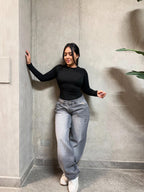 Jeans low rise gris