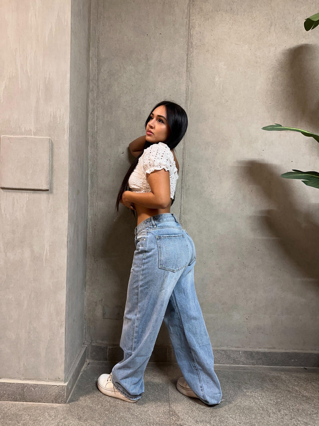 Jeans low rise celeste