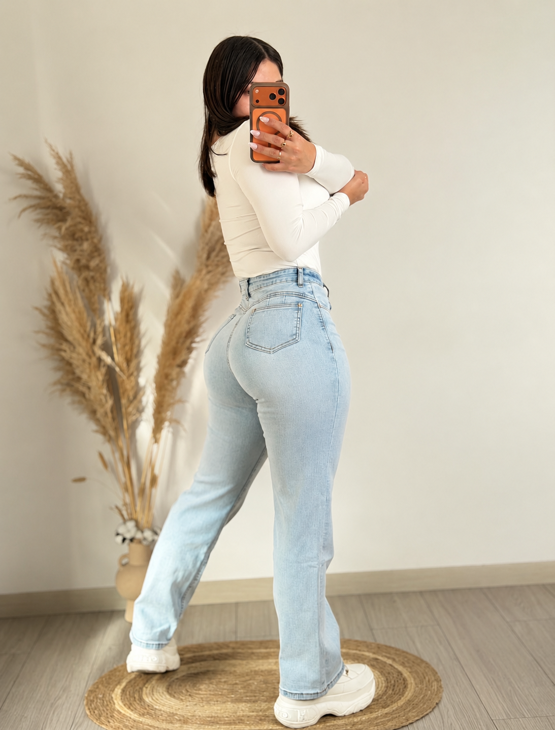 Jeans straight celeste