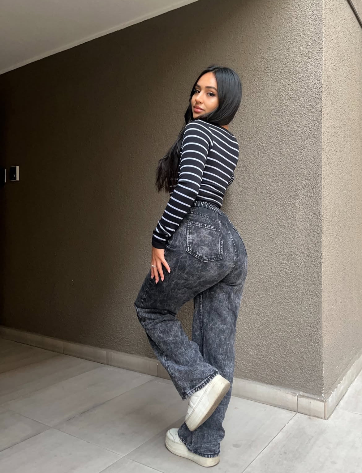 Wide leg gravillado