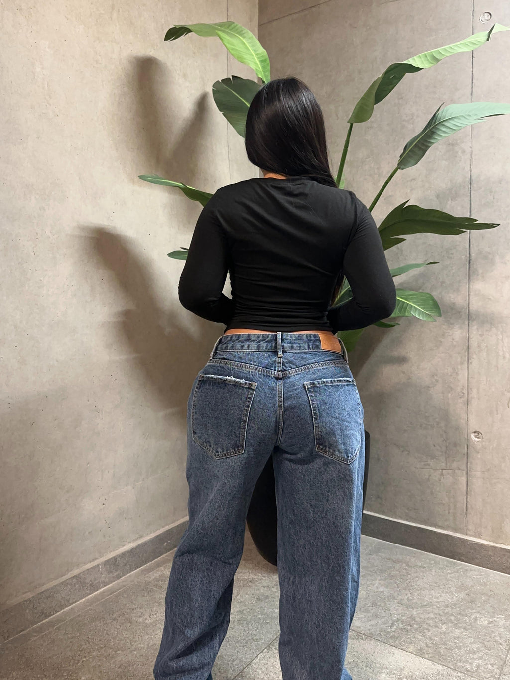 Jeans low rise azul