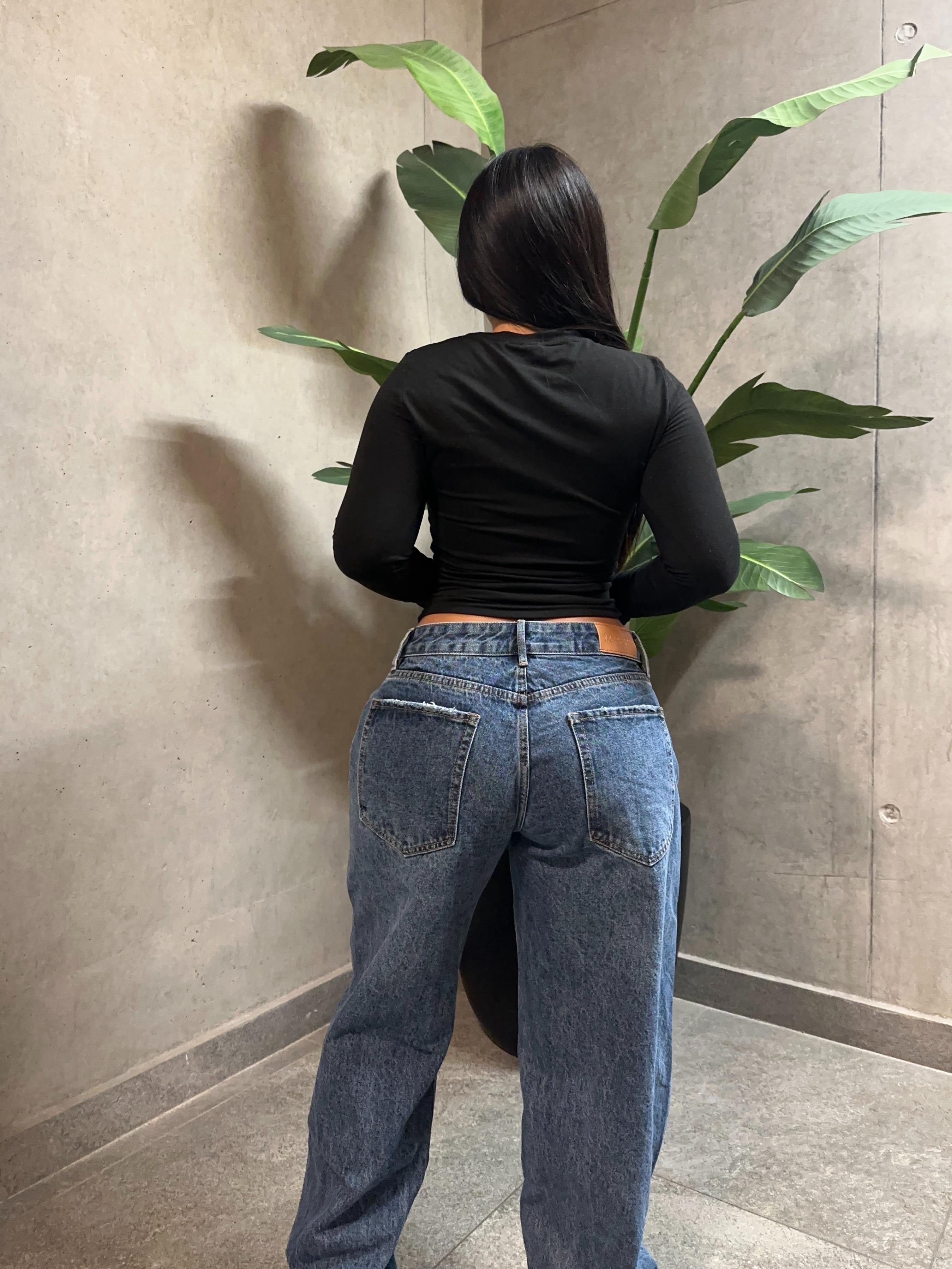Jeans low rise azul