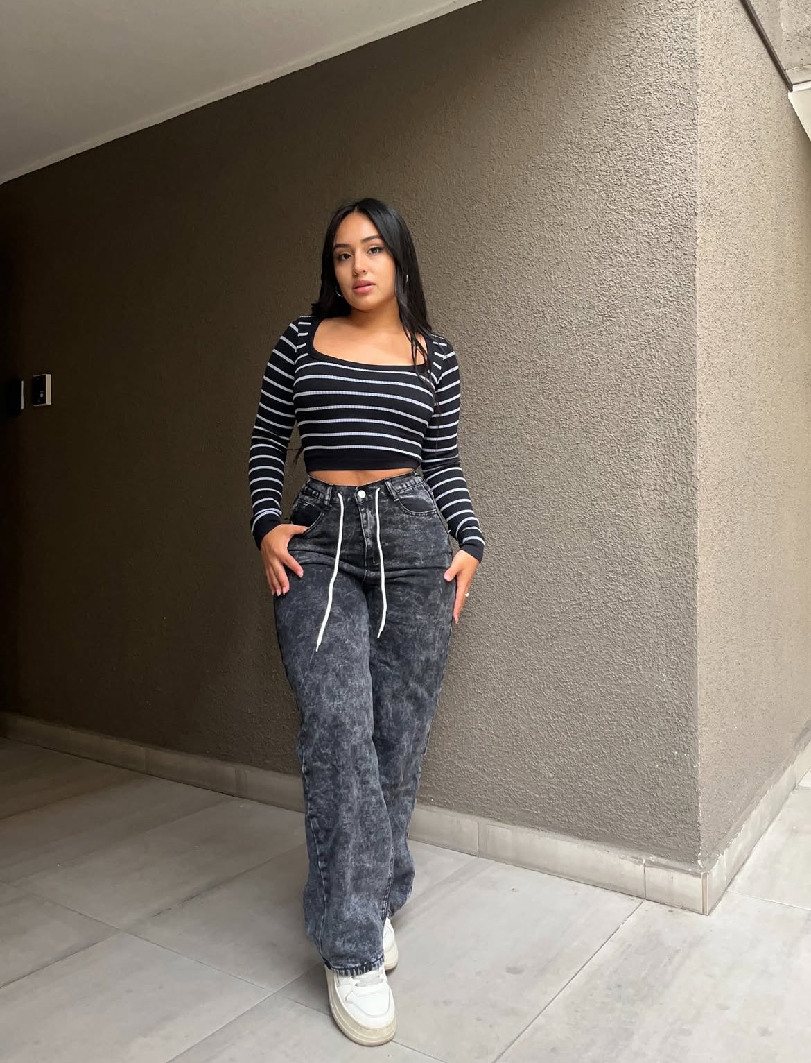 Wide leg gravillado