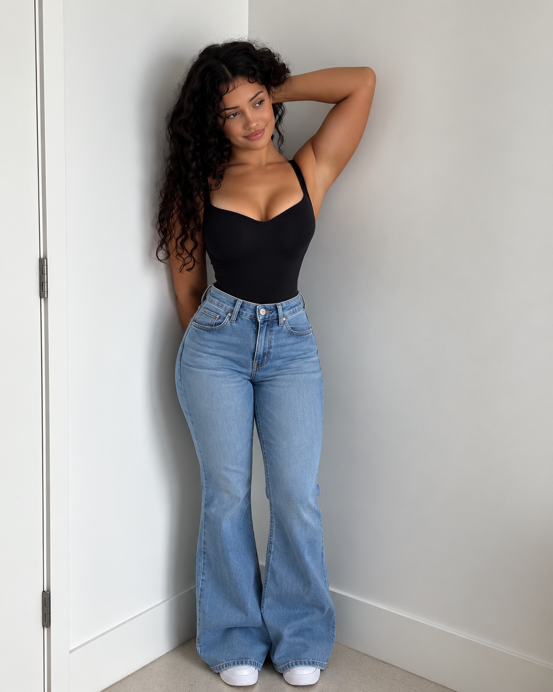 Flare jeans cross