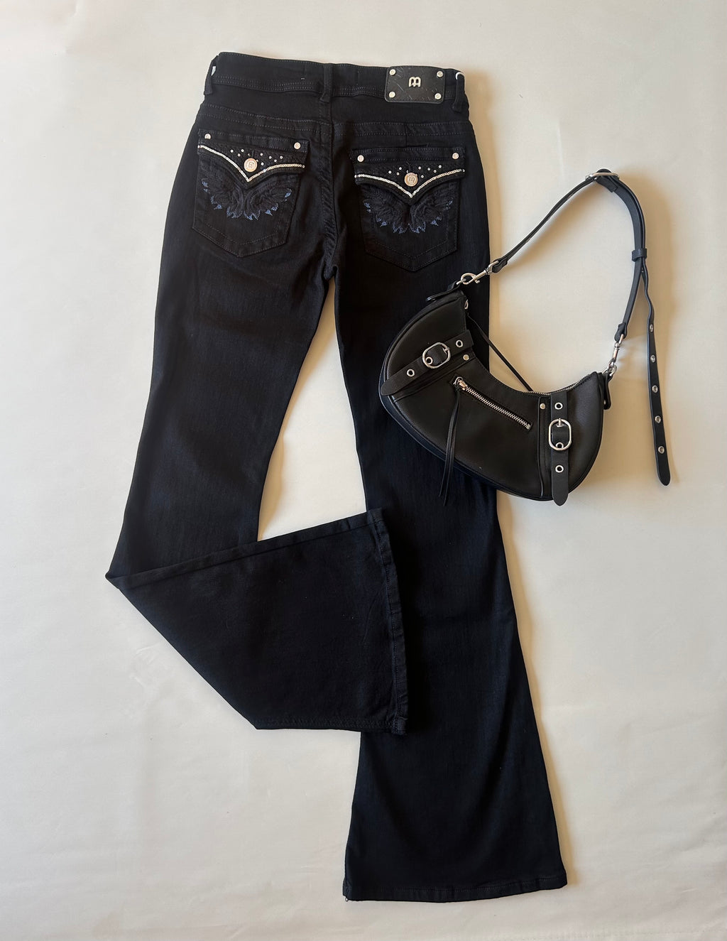 Flare jeans Y2K negro