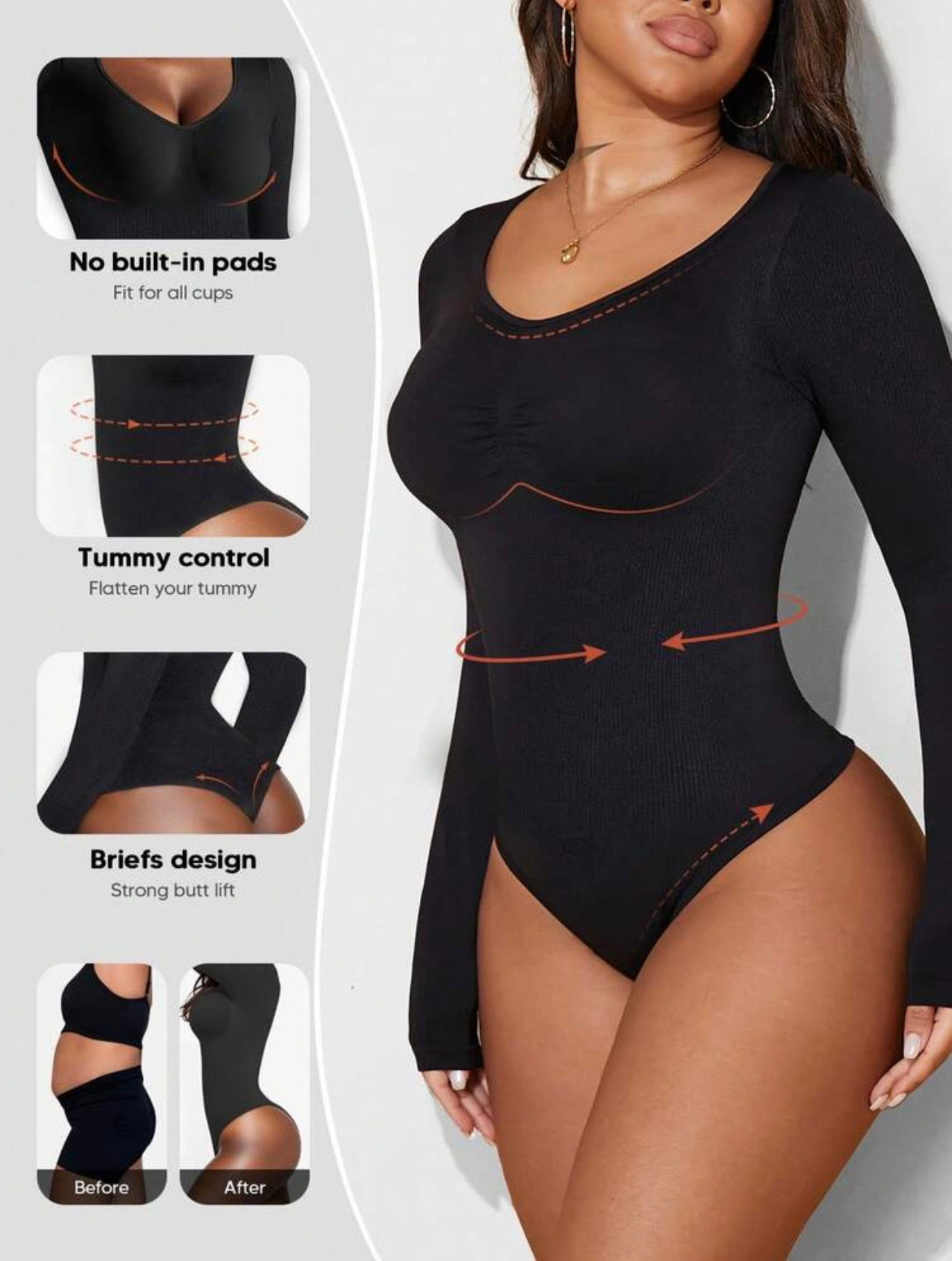 Body reductor manga larga