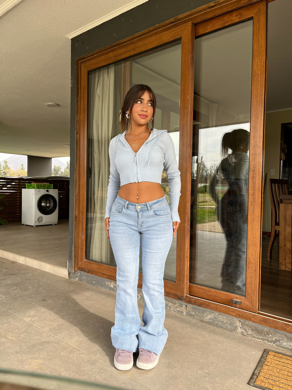 Flare jeans Y2k celeste
